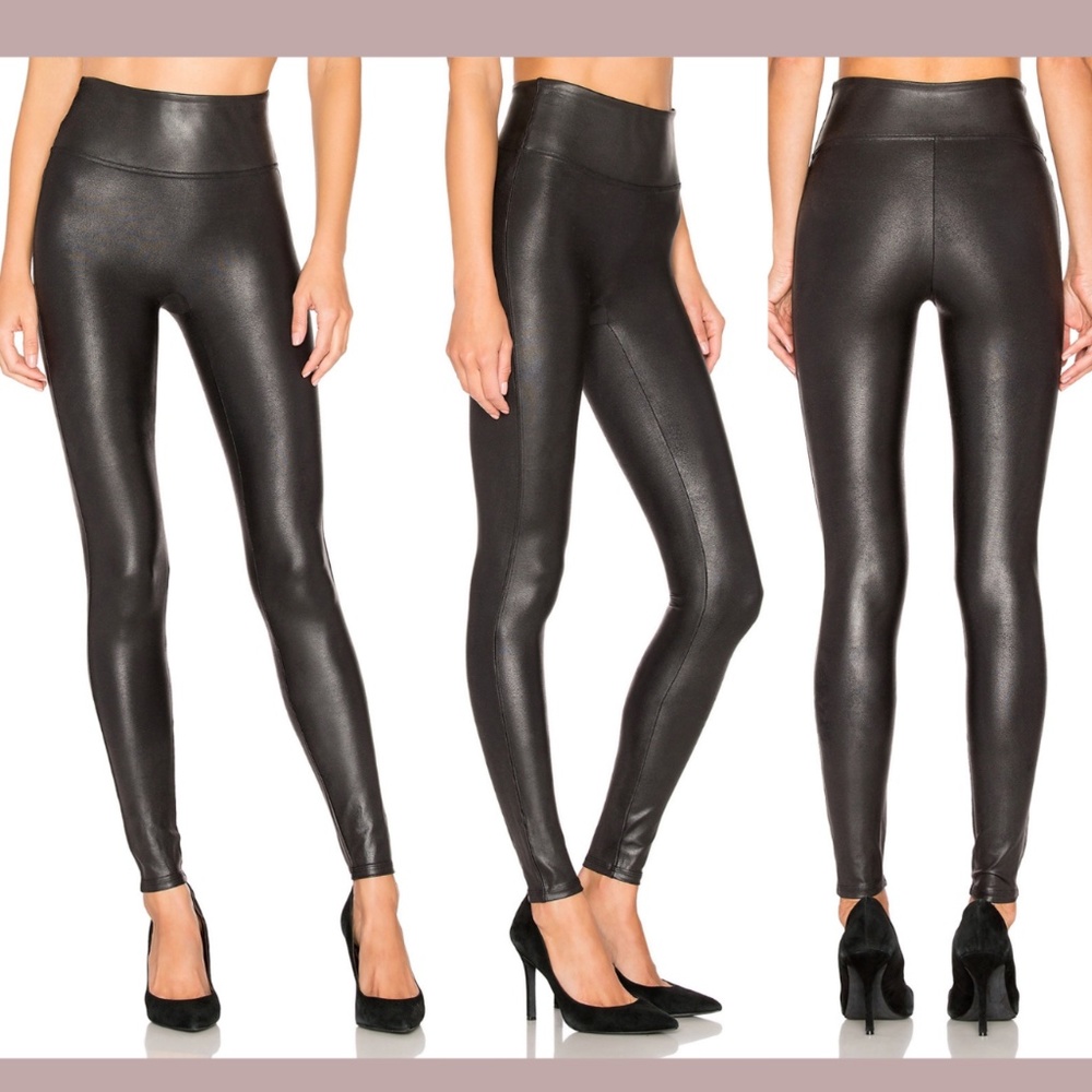 NEW SPANX [‎ XS ] Faux Leather Leggings in Black